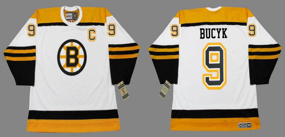 2019 Men Boston Bruins 9 Bucyk White CCM NHL jerseys